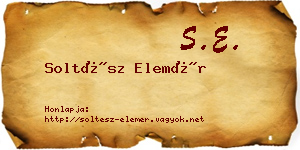 Soltész Elemér névjegykártya